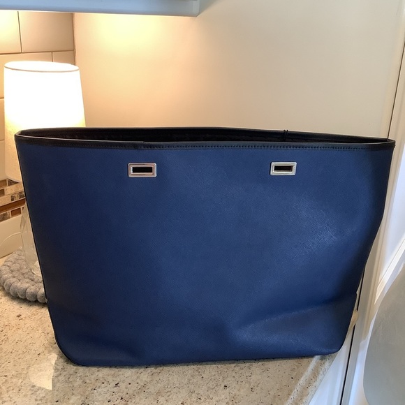 L & S Seville Navy 15” Seville Saffiano Add On Shell for Tote Lo & Sons NWT - Picture 2 of 5